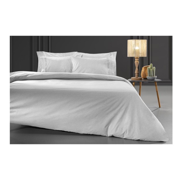 Σεντόνι Μονό 170 x 270 cm 100% Βαμβάκι Περκάλι Color Plus Smoke Guy Laroche 1110092223001