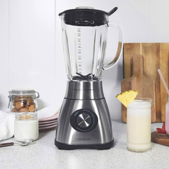 Μπλέντερ με Γυάλινη Κανάτα 1.8L και 6 Λεπίδες Τιτανίου Power Titanium 1800W CEC-04100 Cecotec