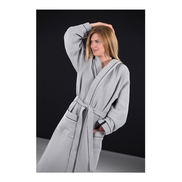 Μπουρνούζι Πικέ με Ζώνη και Τσέπες Basic Grey Guy Laroche 1131092121019