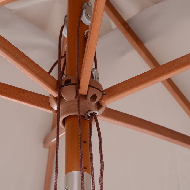 Outsunny ανακλινόμενη ομπρέλα κήπου 2x1,5m, 6 νευρώσεις και γκρι ξύλινο κοντάρι 84D-017GY