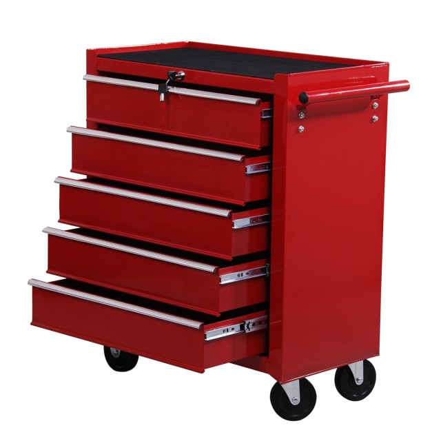 HomCom Trolley Toolbox for workshop, κόκκινο, 67,5x33x77cm E2-0004