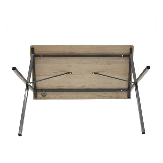 Μεταλλικό Γραφείο με Ξύλινη Επιφάνεια 90 x 50 x 84 cm Χρώματος Μαύρο Home Deco Factory HD6425