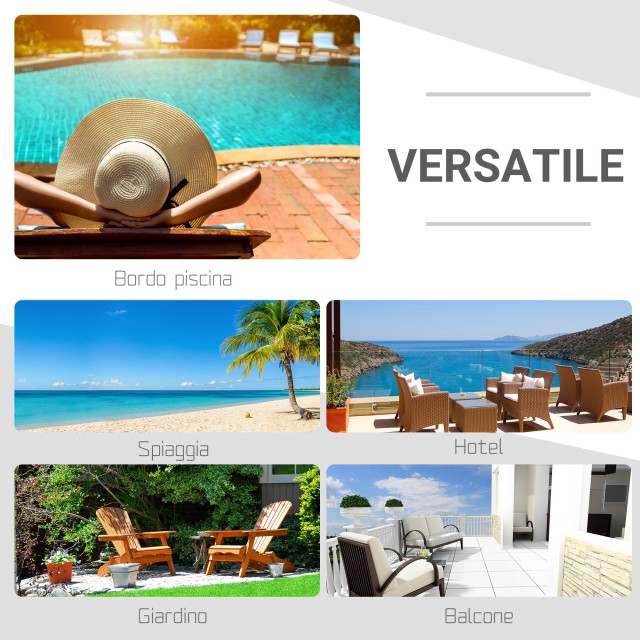 Outsunny 2θέσια ξαπλώστρα σε PE Rattan Brown με λευκό στρώμα 195 x 120 x 28 cm 862-023BN