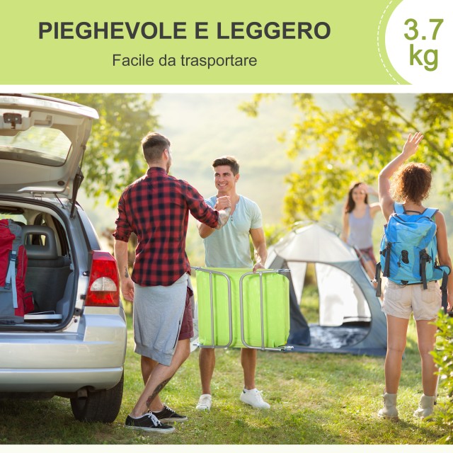 Outsunny Πτυσσόμενη Ξαπλώστρα με Μαξιλάρι για Garden Beach Ανοιχτό πράσινο 01-0335