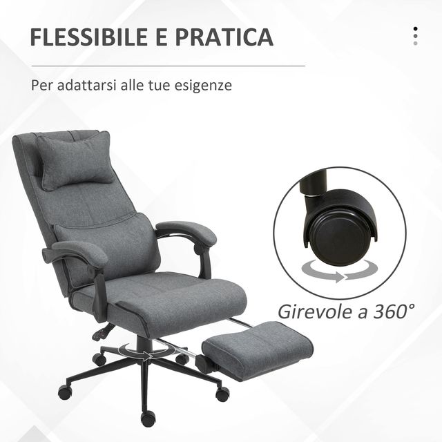 Καρέκλα Γραφείου με Υποπόδιο 66 x 70 x 115-123 cm Vinsetto 921-281