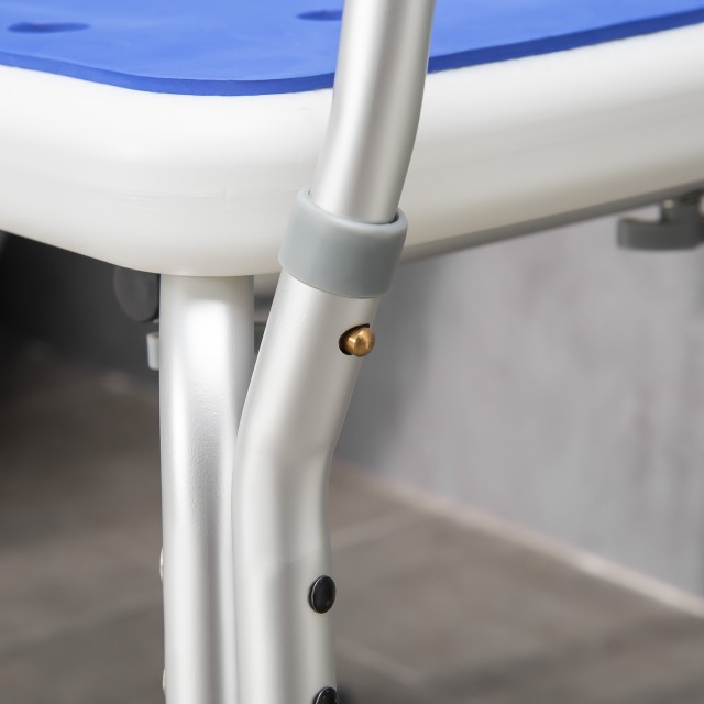 Καρέκλα ντους HOMCOM με επένδυση και ρυθμιζόμενο ύψος, μπράτσα και πόδια βεντούζας 713-116V00GY