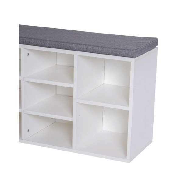 Πάγκος Αποθήκευσης Παπουτσιών με Μαξιλάρι και 10 Διαμερίσματα 104 x 30 x 48 cm HOMCOM 833-555