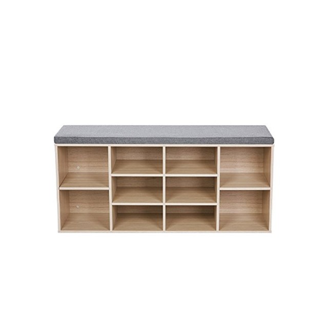 Πάγκος Αποθήκευσης Παπουτσιών με Μαξιλάρι και 10 Διαμερίσματα 104 x 30 x 48 cm VASAGLE LHS10NL