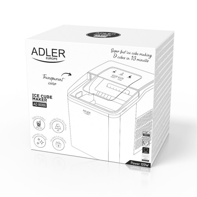 Παγομηχανή 1.5 Lt 12 Kg / 24h 100 W Adler AD-8086