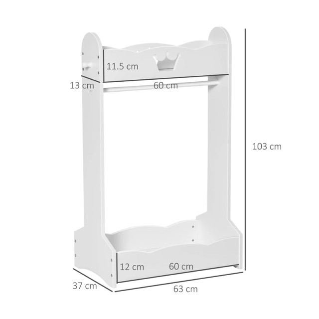 Παιδική Επιδαπέδια Ξύλινη Κρεμάστρα 63 x 37 x 103 cm HOMCOM 311-030