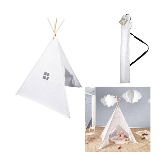 Παιδική Ινδιάνικη Σκηνή 120 x 120 x 160 cm Χρώματος Λευκό Home Deco Kids RG9226