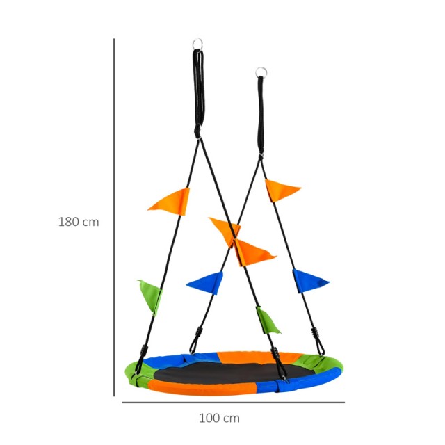 Παιδική Στρογγυλή Κούνια Δέντρου 100 x 180 cm Outsunny 344-031