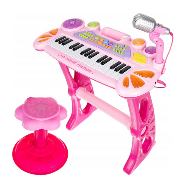 Παιδικό Ηλεκτρονικό Πιάνο με Σκαμπό και Μικρόφωνο SPM 11547