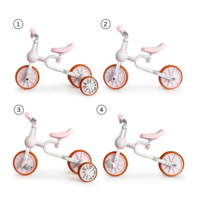 Παιδικό Ποδήλατο Ισορροπίας 4 σε 1 Χρώματος Ροζ Ecotoys LC-V1311-Pink