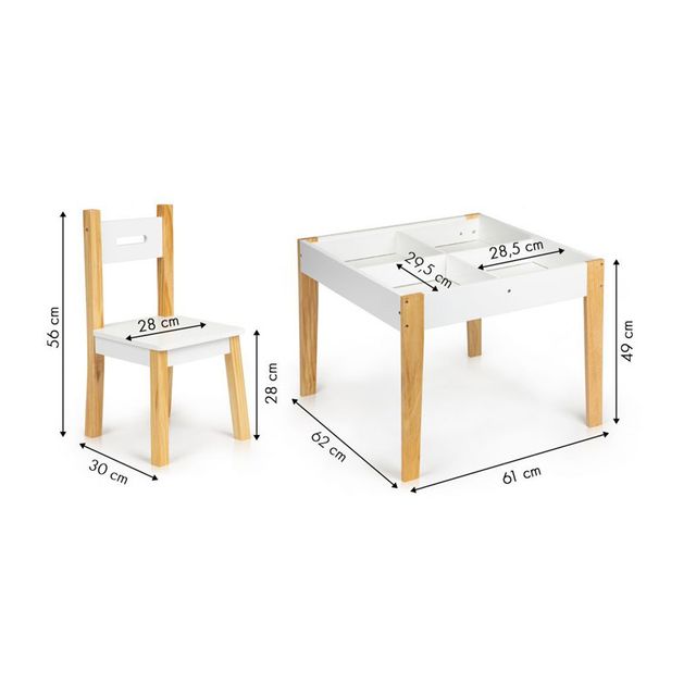 Παιδικό Σετ με Ξύλινο Τραπέζι και 2 Καρέκλες Ecotoys OT143