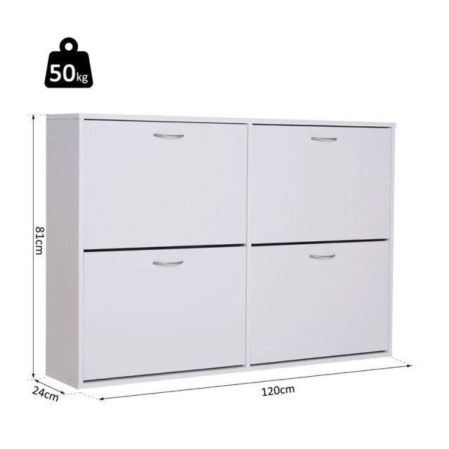 Ξύλινη Παπουτσοθήκη 120 x 24 x 81 cm HOMCOM 837-004WT