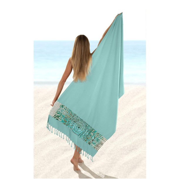 Πετσέτα Θαλάσσης 100% Βαμβάκι 90 x 170 cm Pestemal 14 Aqua Guy Laroche 1130030122012