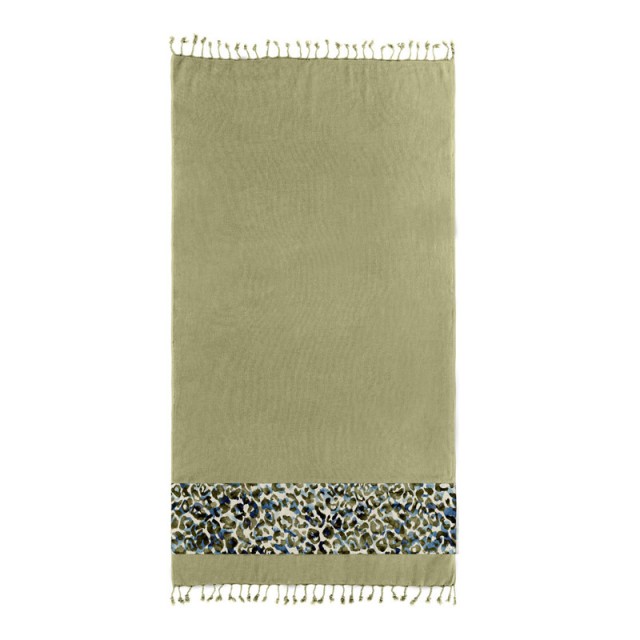 Πετσέτα Θαλάσσης 100% Βαμβάκι 90 x 170 cm Pestemal 18 Khaki Guy Laroche 1130030123026