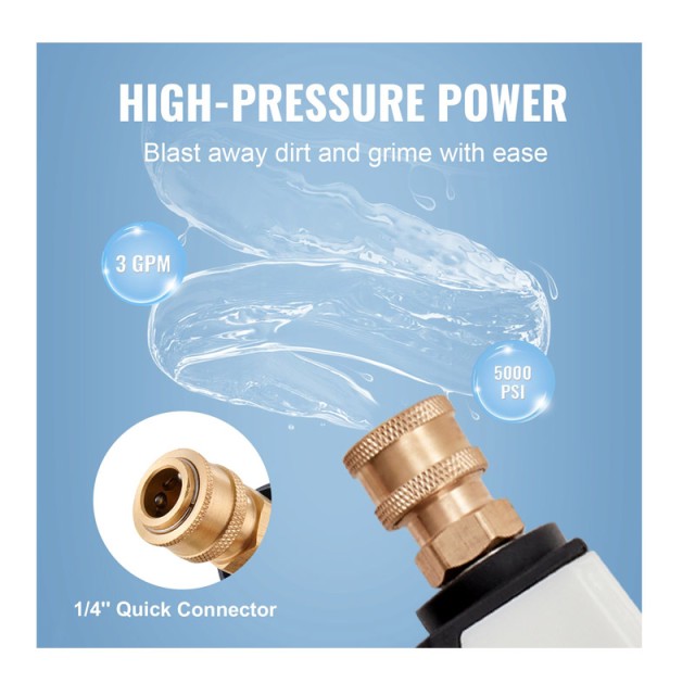 Πιστόλι Πλυστικού Υψηλής Πίεσης 5000 PSI M22-14/15 mm 3/8 με 5 Ακροφύσια VEVOR DBJQ5000PSIM26QBZV0