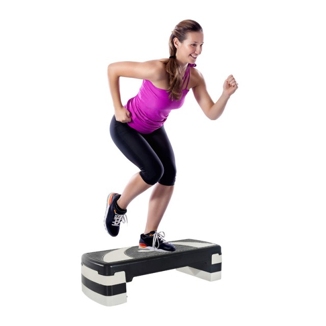 Πλαστικό Σκαλοπάτι Γυμναστικής Aerobic Stepper με Ρυθμιζόμενο Ύψος HOMCOM A90-077BK