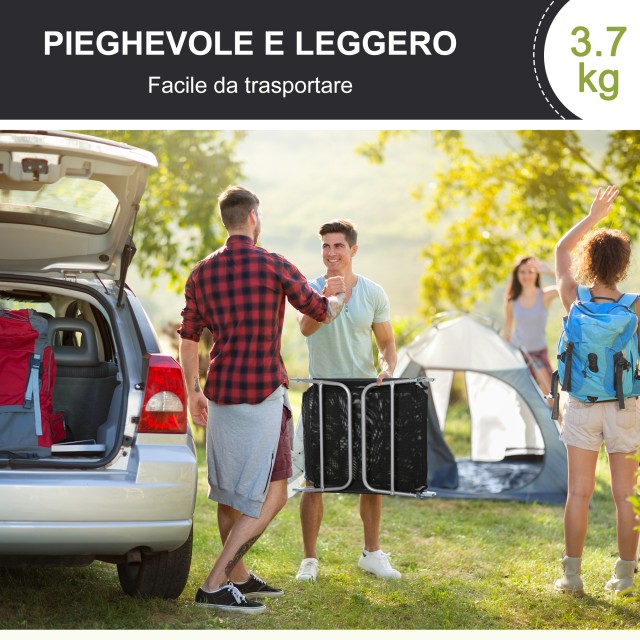 Ανακλινόμενη ξαπλώστρα Outsunny Πτυσσόμενη με Μαύρο Μαξιλάρι Κήπου παραλίας 01-0336