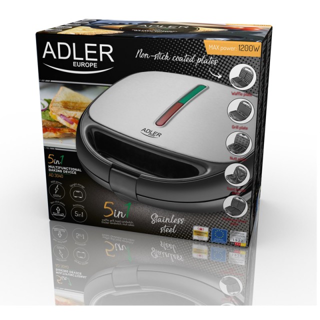 Πολυλειτουργική Συσκευή Ψησίματος 5 σε 1 1200 W Adler AD-3040