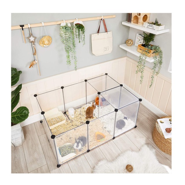 Πολυμορφικό Κλουβί - Πάρκο Εκπαίδευσης Κατοικίδιου με 20 Πάνελ 143 x 71 x 47 cm Songmics LPC02W