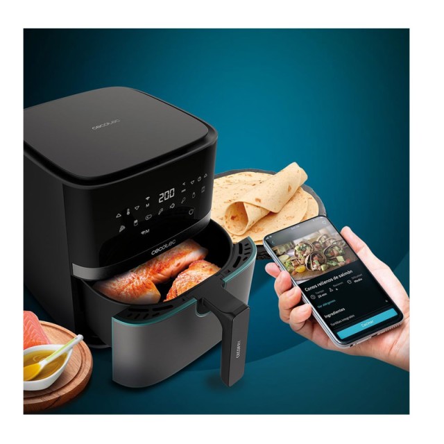 Ψηφιακή Φριτέζα Αέρος 5.5 Lt 1700 W Cecofry Full InoxBlack 5500 Connected Pack Cecotec CEC-03319