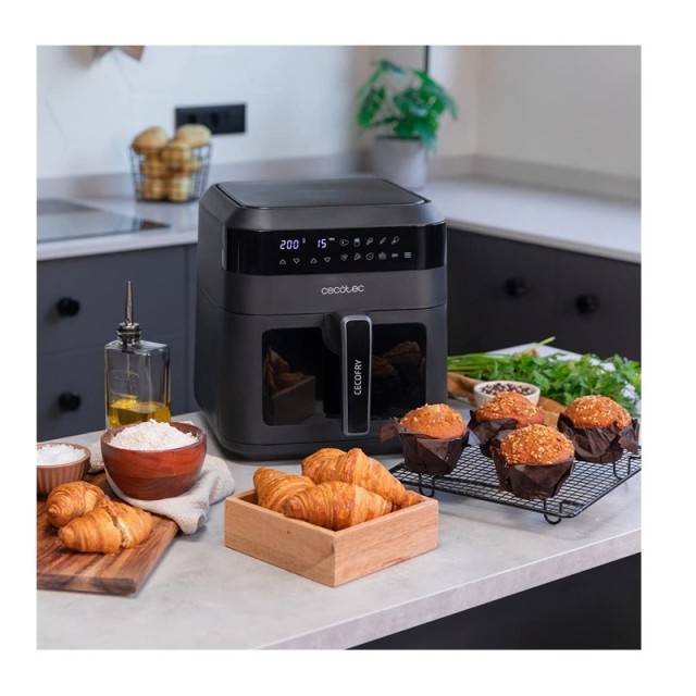 Ψηφιακή Φριτέζα Αέρος Χωρίς Λάδι 6 Lt 1300 W Χρώματος Μαύρο Cecofry Experience Window 6000 Cecotec CEC-04340