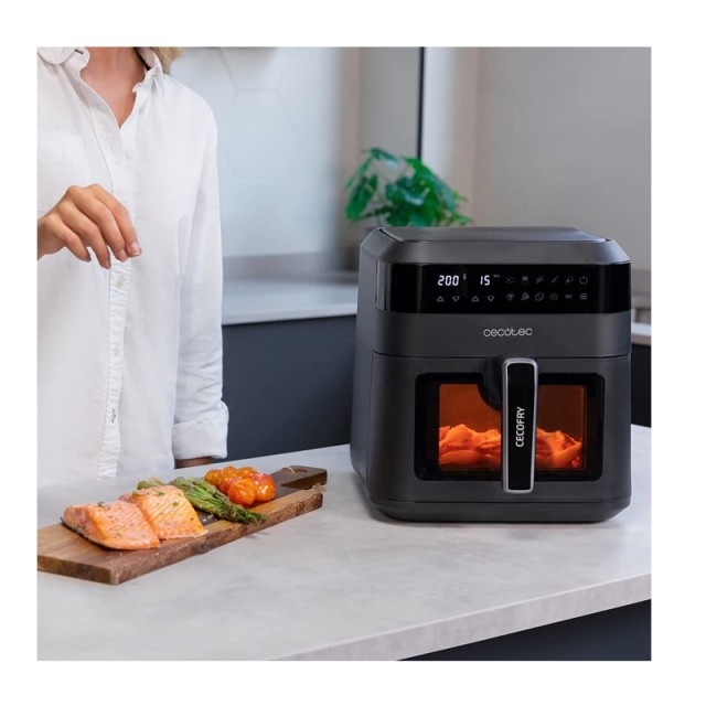 Ψηφιακή Φριτέζα Αέρος Χωρίς Λάδι 6 Lt 1300 W Χρώματος Μαύρο Cecofry Experience Window 6000 Cecotec CEC-04340