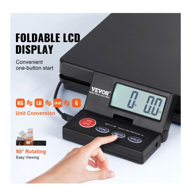 Ψηφιακή Ταχυδρομική Ζυγαριά με LCD Οθόνη 10 g-50 Kg VEVOR FTSYSCYXBDG10LC72V2