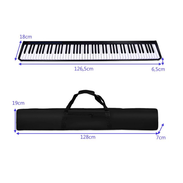 Ψηφιακό Αρμόνιο 88 Πλήκτρων με Πεντάλ Απόσβεσης 126.5 x 18 x 6.5 cm Costway MU10098DE-DK