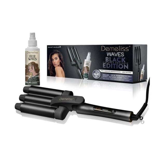 Ψηφιακό Τριπλό Ψαλίδι Μαλλιών για Μπούκλες 210° C Saint Algue Demeliss Black Edition 3977 100473