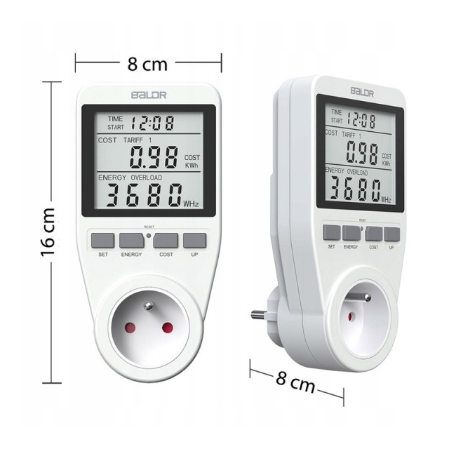 Ψηφιακός Μετρητής Κατανάλωσης Ρεύματος 3680 W Berdsen BD-990-White
