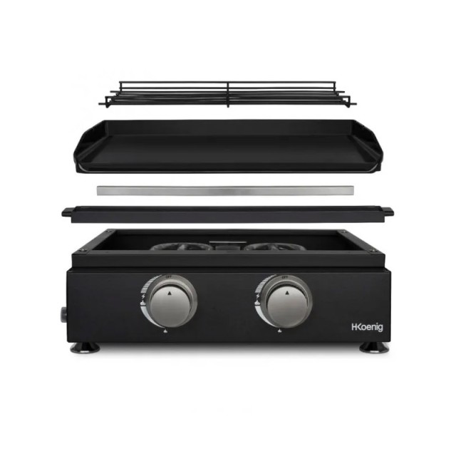 Ψησταριά Αερίου με 2 Καυστήρες Σχήματος U Black H.Koenig PLX1022