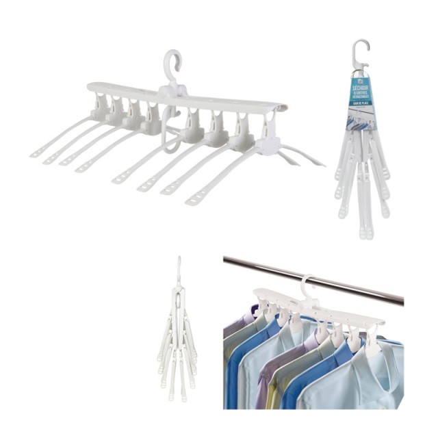 Πτυσσόμενη Κρεμάστρα Ρούχων 8 Θέσεων 42 x 52 x 58 cm JE CHERCHE UNE IDEE ME2603