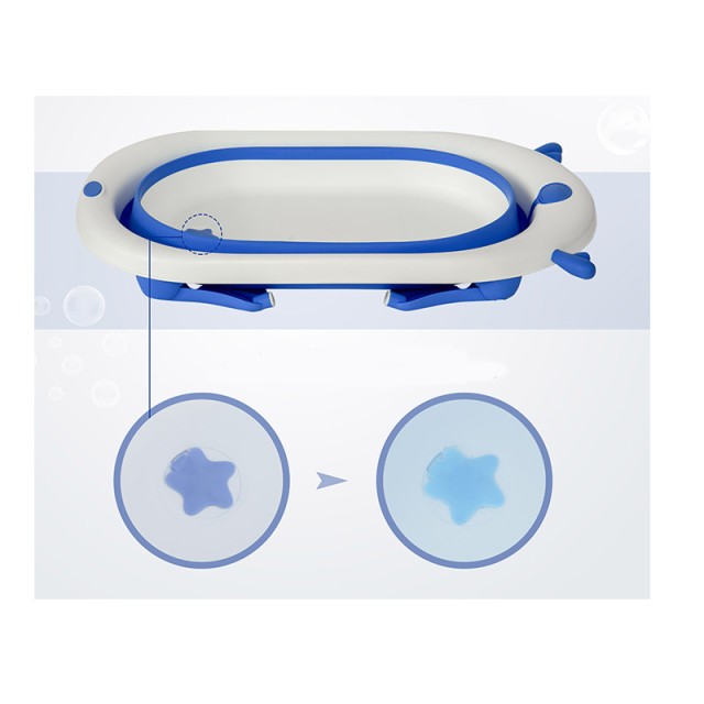 Πτυσσόμενη Μπανιέρα Μωρού 81.5 x 50.5 x 23.5 cm Χρώματος Μπλε HOMCOM 400-014BU