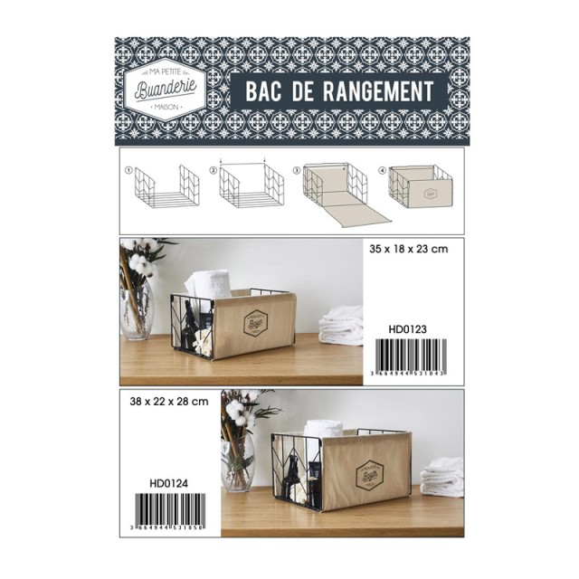 Πτυσσόμενο Μεταλλικό Ορθογώνιο Καλάθι 38 x 22 x 28 cm Home Deco Factory HD0124