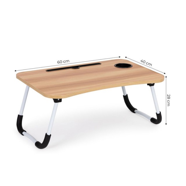 Πτυσσόμενο Τραπεζάκι για Laptop 60 x 40 x 28 cm Χρώματος Καφέ Ανοιχτό ModernHome PJJLT0001-01
