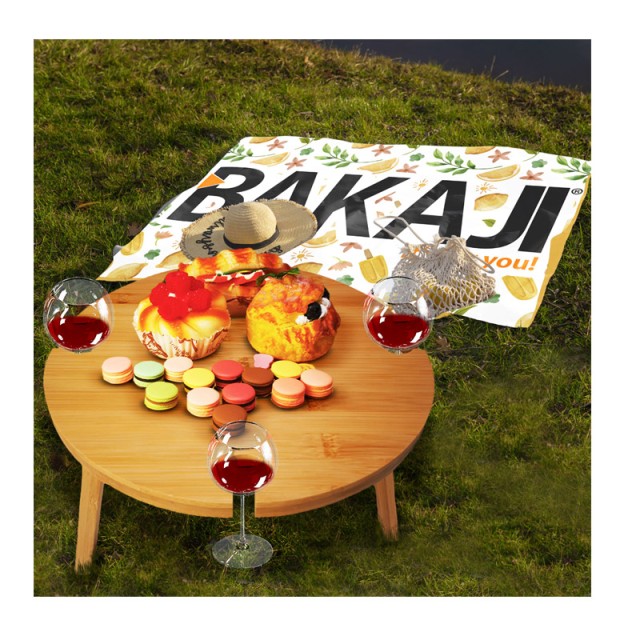 Πτυσσόμενο Ξύλινο Στρογγυλό Τραπέζι Εξωτερικού Χώρου με 4 Θέσεις για Ποτήρια Κρασιού 30 x 30 x 15 cm Bakaji 02839381