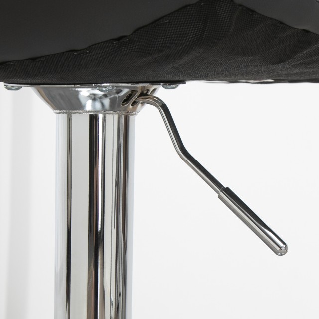 HOMCOM Σετ 2 περιστρεφόμενα σκαμπό μπαρ από συνθετικό δέρμα με πλάτη και στήριγμα ποδιών, 42x45x89-110cm, Γκρι 835-743V00GY