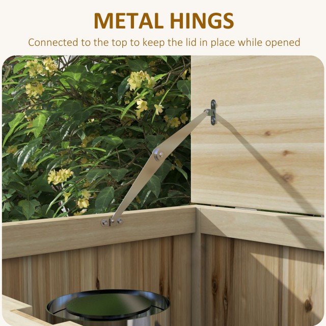 Πάγκος αποθήκευσης κήπου Outsunny 172L σε ξύλο Ελάτης, 120x55x45cm, Χρώμα ξύλου 84G-185V00ND