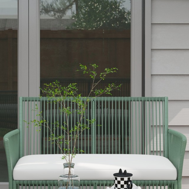 Outsunny Σετ κήπου Rattan 4 τεμαχίων με 2 πολυθρόνες εξωτερικού χώρου, καναπέ και τραπέζι κήπου 860-303V00DG