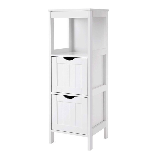 Ραφιέρα Μπάνιου με 3 Ράφια και 2 Συρτάρια 30 x 30 x 89 cm VASAGLE BBC42WT - 12 άτοκες δόσεις και 5% cash back