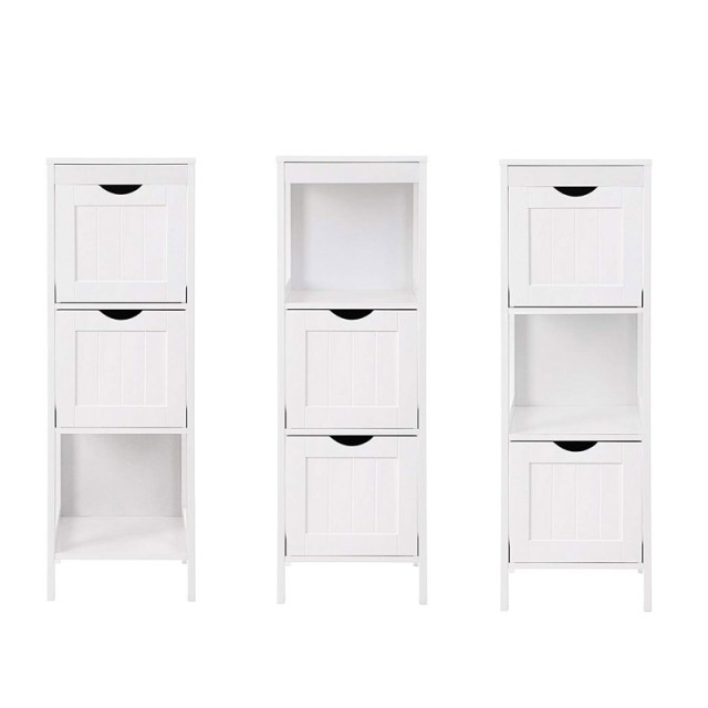 Ραφιέρα Μπάνιου με 3 Ράφια και 2 Συρτάρια 30 x 30 x 89 cm VASAGLE BBC42WT