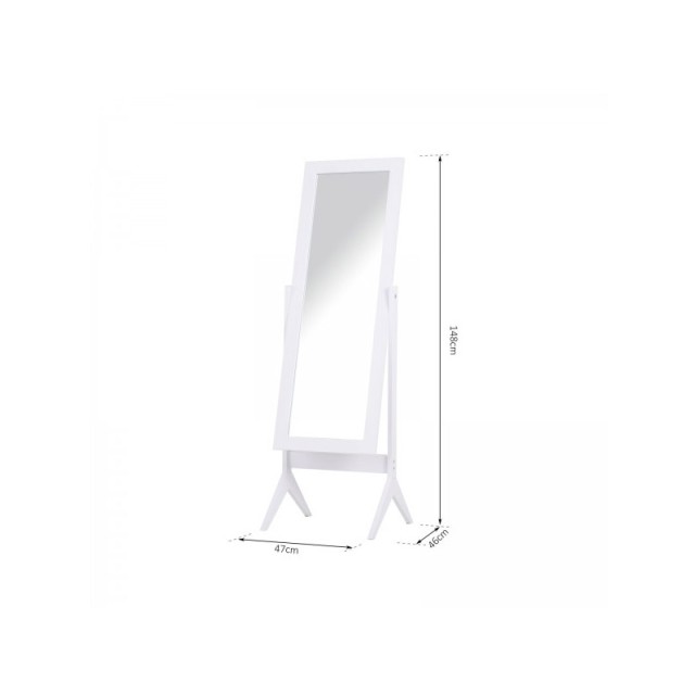 Ρυθμιζόμενος Επιδαπέδιος Ολόσωμος Καθρέφτης Χρώματος Λευκό HOMCOM 831-268WT
