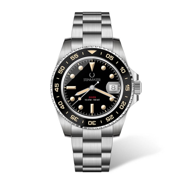 Ρολόι με Μεταλλικό Μπρασελέ Unisex Diver Cave Steinmaster Πράσινο 030026