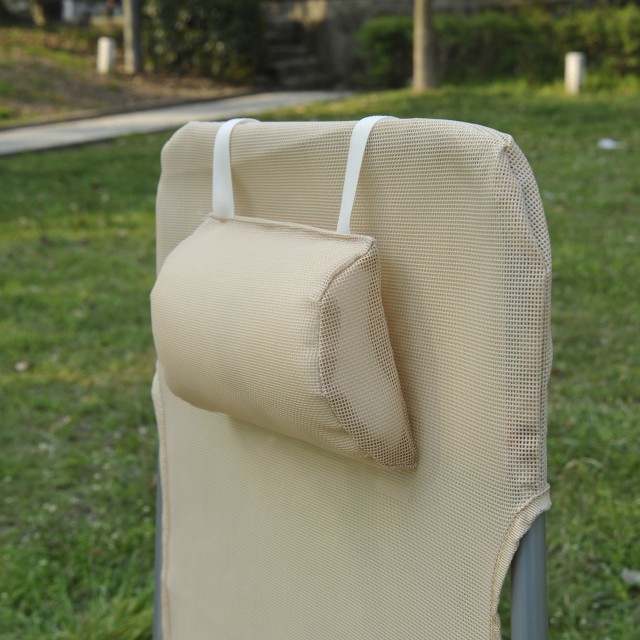 Πτυσσόμενη Ξαπλώστρα Κήπου με Μαξιλάρι 182 x 56 x 24.5 cm Χρώματος Μπεζ Outsunny 01-0334