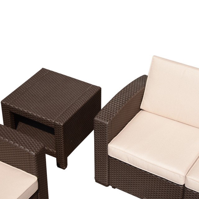 Τραπεζάκι σαλονιού Outsunny Garden σε PE Rattan, Καφέ, 56x56x44,5 εκ. 84B-162