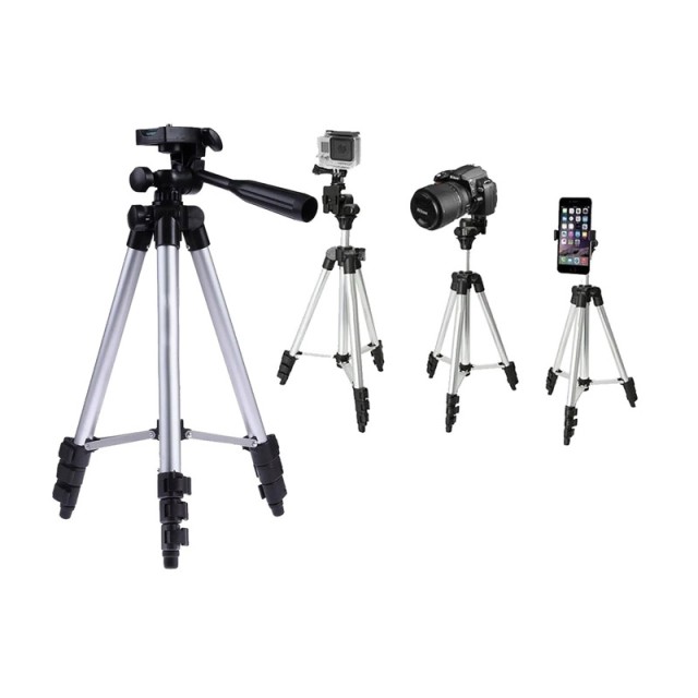 Selfie Stick Τρίποδο Κινητού με Τηλεχειριστήριο Bluetooth Χρώματος Ασημί Verk Group 5907451334614